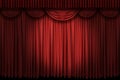 Large red curtain stage Royalty Free Stock Photo