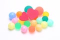 2 Large red heart on colourful rubber balls Royalty Free Stock Photo