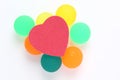 Large red heart on colourful rubber balls Royalty Free Stock Photo