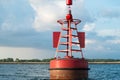 A Large Red Ocean Buoy Royalty Free Stock Photo