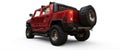 Large red off-road pickup truck for countryside or expeditions on white isolated background. 3d illustration.