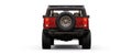 Large red off-road pickup truck for countryside or expeditions on white isolated background. 3d illustration.