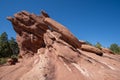 Large red rock sandstone formations in Garden of the Gods Park in Colorado Springs USA Royalty Free Stock Photo