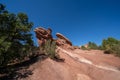 Large red rock sandstone formations in Garden of the Gods Park in Colorado Springs USA Royalty Free Stock Photo