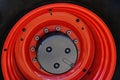 Large red wheel rim -1 Royalty Free Stock Photo