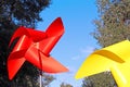 Large red and yellow children pinwheels