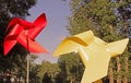 Large red and yellow children pinwheels