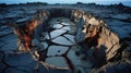 A large rift on the surface of the earth