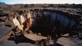 A large rift on the surface of the earth