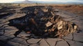 A large rift on the surface of the earth