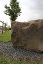 Large rock feature on public pathway UK