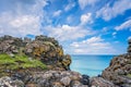 Large rock formations on the Cornish coast Royalty Free Stock Photo