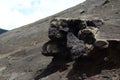 Large rock in the mountain sand