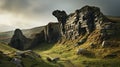 Stone Ruins On The Hill: A Cinematic Rendering Of Luminist Landscapes