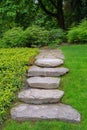 Large Rock Stone Steps and Flagstone Garden Path