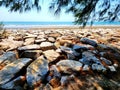 Large rocks at coastal area in Thailand, Pranburi district Royalty Free Stock Photo