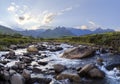 Large rocks in riverbed