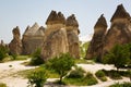 Large rocks with unusual shapes in Cappadocia