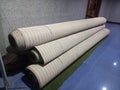 A large roll of carpet