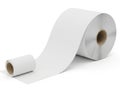 Large roll of white paper unfurling with smaller roll Royalty Free Stock Photo