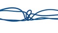 Large rope knot made from blue denim laces. 3D rendering illustration