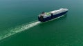 Large RoRo (Roll on off) vessel cruising the Mediterranean sea