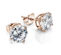 Large Rose Gold Diamond Earrings Royalty Free Stock Photo