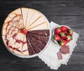Large round assorted cheesecake