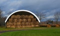 Large Round Bales in Storage Royalty Free Stock Photo
