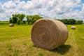 Large round grass hay bale