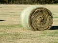 Large Round Hay Bale in a Field