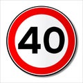 40 MPH Limit Traffic Sign Royalty Free Stock Photo