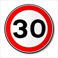 30 MPH Limit Traffic Sign Royalty Free Stock Photo