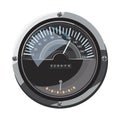 Large round speedometer icon, cartoon style