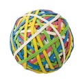 Large Rubberband Ball Over White Royalty Free Stock Photo