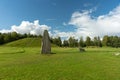 Large rune stone at an ancient burial ground in Sweden Royalty Free Stock Photo