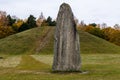 Large rune stone with red runes Royalty Free Stock Photo