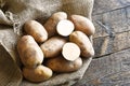 Large Russet Potatoes Close Up