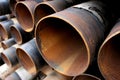 Large rusting steel pipes Royalty Free Stock Photo