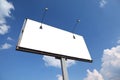 Large rusty billboard with two lanterns