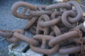 Large Rusty Boat Anchor Chain