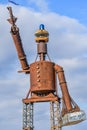 Large Rusty Statue of Man Made from Recycled Materials