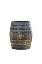 Large rusty wooden barrel with wine or beer isolated on a white background. Old barrel for use in design Royalty Free Stock Photo