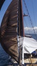 Large sail boat from the front Royalty Free Stock Photo