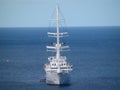 A large sailing ship anchoring in admiralty bay Royalty Free Stock Photo