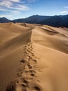 Large Sand Dune with Footprints Royalty Free Stock Photo