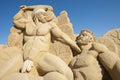 Large sand sculpture of Hercules the Greek Royalty Free Stock Photo