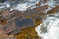 A large sandstone and slate rock formation. Royalty Free Stock Photo