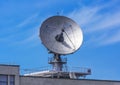 Large satellite communication parabolic dish radar antenna station or astronomical observatory space radio signal telescope Royalty Free Stock Photo