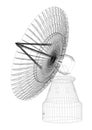 Large satellite dish Architect blueprint - isolated Royalty Free Stock Photo